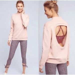Varley Pink Open-Back Pullover Sweatshirt